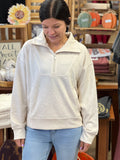 Libby Scuba Half Zip Pullover - Beige