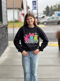 Bright and Colorful, Retro Halloween Ghosts Sweatshirt