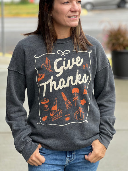 GIVE THANKS MINERAL SWEATSHIRTS