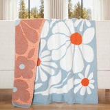 Blossom Blues Stretchy Throw Blanket