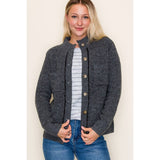 BUTTON DOWN SWEATER JACKET