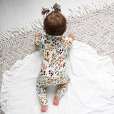 Maren Floral RUFFLE ZIP Bamboo Sleepies Little Baby Outfit