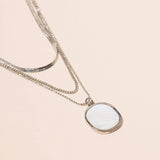 Round Charm Layered Necklace