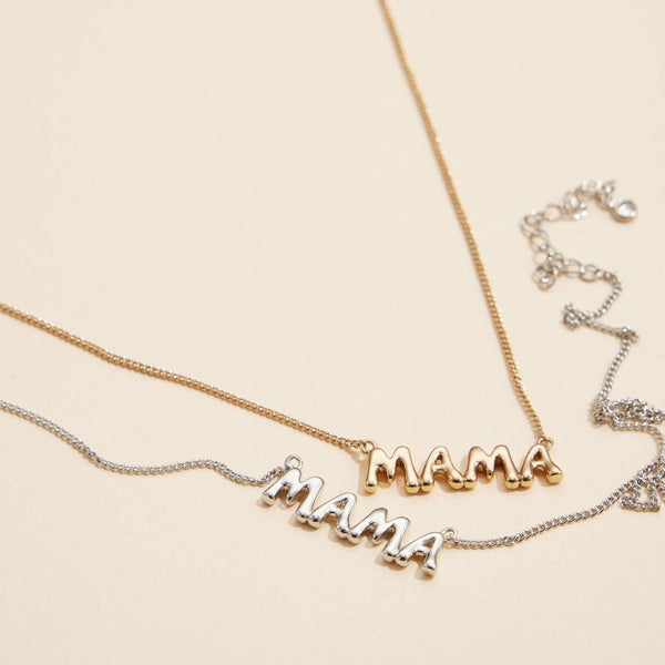 Bubble "MAMA" 18K Gold Dip Necklace