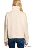 Libby Scuba Half Zip Pullover - Beige