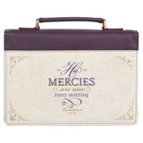 Bible Cover Fashion Purple His Mercies Are New Lam. 3:22-23