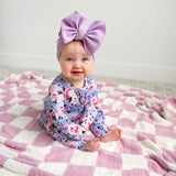 Myla Purple Checks PLUSH BLANKET