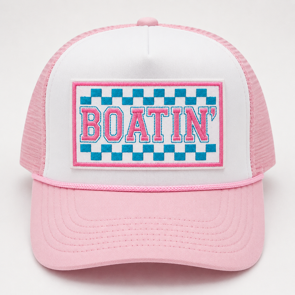 BOATIN’ Embroidered Patch Trucker Hat