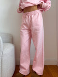 Light Pink Polka Dot Flare Sweatpants