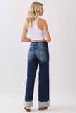 PETRA HIGH RISE STRETCH WIDE LEG W/ CUFFED HEM JEANS