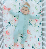 Standard Size Fitted Crib Sheet - Peach Floral
