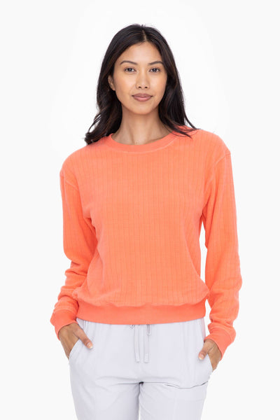 Brushed Burnout Fleece Crew Neck