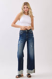 PETRA HIGH RISE STRETCH WIDE LEG W/ CUFFED HEM JEANS