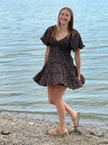 Women's Floral Print Tiered Mini Dress