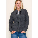 BUTTON DOWN SWEATER JACKET