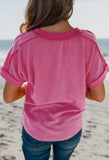 Sally V-neck textured tee