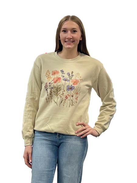 Floral Spring Flower Neutral Summer Graphic Sweatshirt