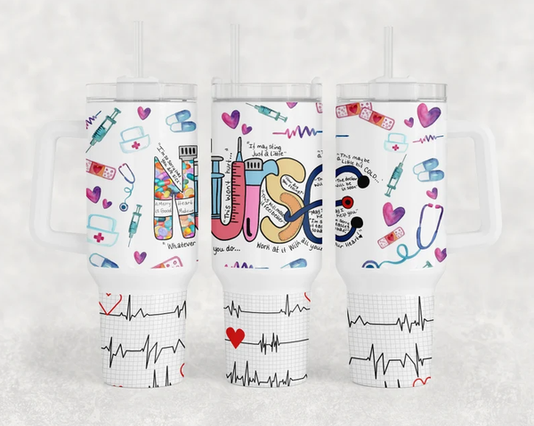Nurse 40oz Tumbler with Handle