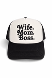 WIFE MOM BOSS - Western Trucker Meshback Ball Cap Hat