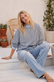 Oversized French Terry Striped Pullover