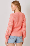 Textured Sleeve Sweater