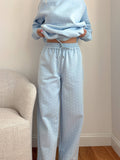 Baby Blue Polka Dot Flare Sweatpants