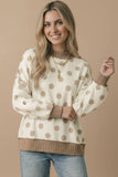 Polka Dot Exposed Seam French Terry Top