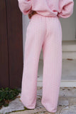 Light Pink Polka Dot Flare Sweatpants
