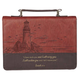 Bible Cover Classic Two-tone Brown I Will Carry You Isa 46:4