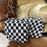 Mini checkered organizer travel pouch case