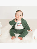 Baby kid organic lounge pants | basil green