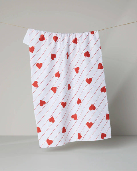 Stitched Heart Tea Towel