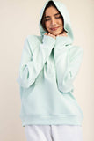 MODAL SCUBA QUARTER ZIP HODDIE JACKET: Soft Mint