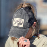 Fueled by Caffeine and Chaos Black Distressed Baseball Cap