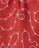 Red Holiday Lights Bar Towel
