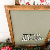Merry & Bright Laser Cut Sign