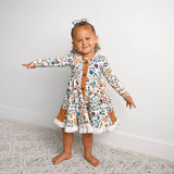 Maren Floral BUTTON DRESS Kids Fall Outfit
