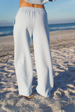 Baby Blue Polka Dot Flare Sweatpants