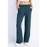 MODAL SCUBA TWO STRIPE PIPING STRAIGHT PANT - Green