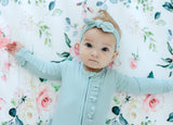 Standard Size Fitted Crib Sheet - Peach Floral
