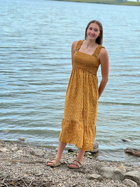 Yellow Dainty floral print sundress