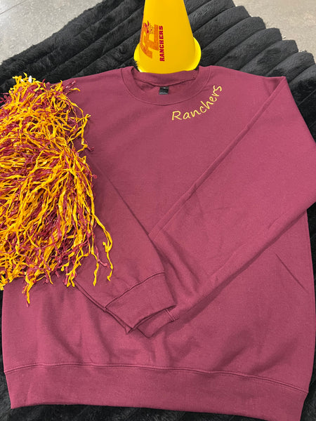 Rancher Maroon embroidered crewneck