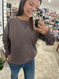 Callie French Terry Pullover - Mahogany