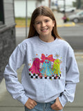 Bright and Colorful, Retro Halloween Ghosts Sweatshirt
