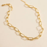 Chain Linked Gold Dip Stainless Steel Short Necklace