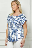 PLUS SIZE SHORT SLEEVE DOLMAN TOP