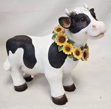 Sunflower Cow Figurine – Farmhouse Animal Decor