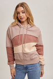 ZIPPER FRONT PATCHWORK LANDSCAPE HOODIE JACKET