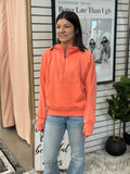 Coral Quarter Zip Sweatshirt