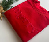 Retro Embossed Merry Sweatshirt - Womens Holiday Sweatshirt